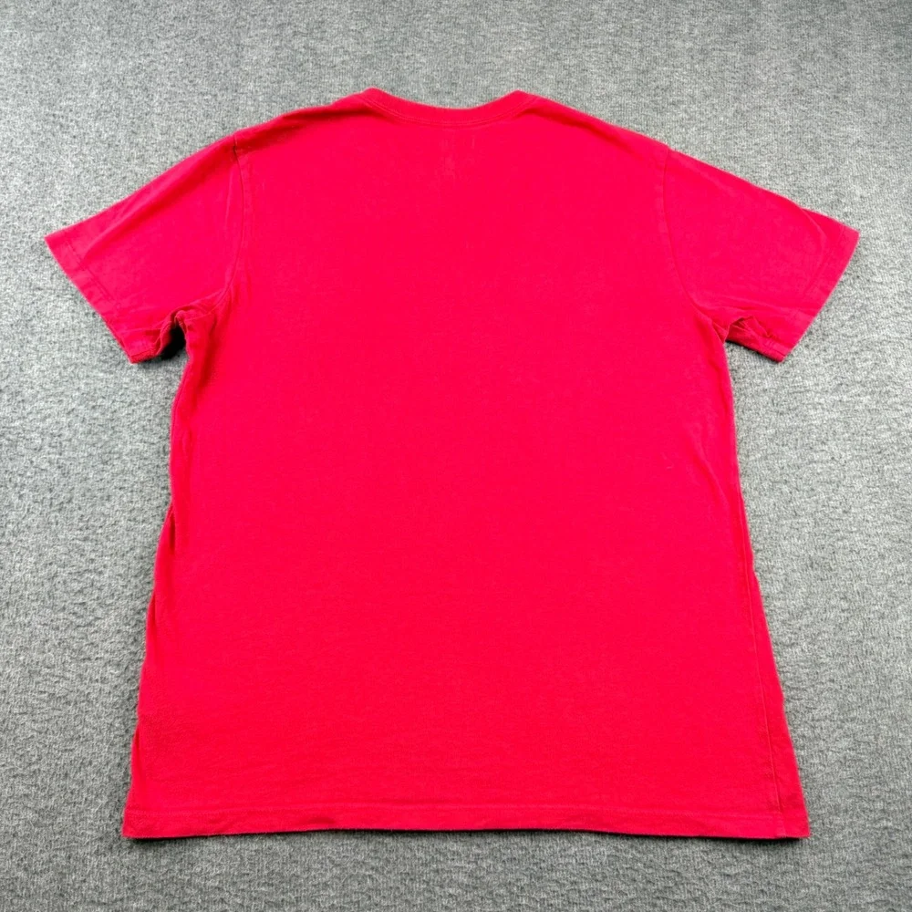 True Religion Men's S Small V-Neck Buddha Logo T-Shirt Red
